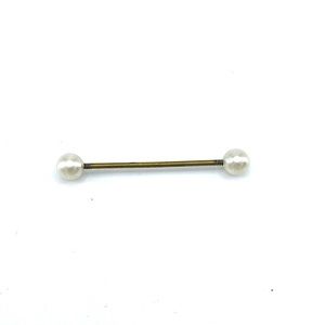 Vintage Pearl Tie Bar Screw Back Ends